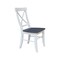 International Concepts 42 in. Solid Wood Round Dual Drop Leaf Dining Table with 4 Chairs in White/Heather Gray K05-42DL-C613-4 - alternate 3